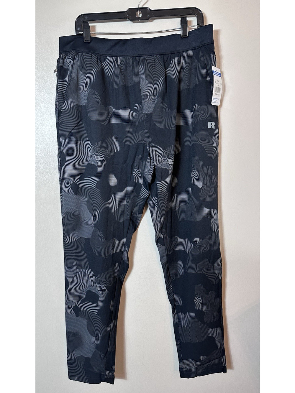 Russell Athletic Mens XL Black Camo Pants Jogger Performance Tapered Fit New NWT